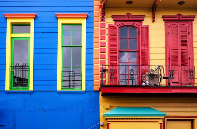 Colorful houses in the New Orleans French Quarter