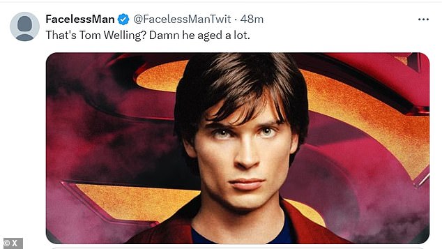 Some social media users commented on Welling's appearance in the wake of the incident as his mug shot circulated online after it was released by authorities