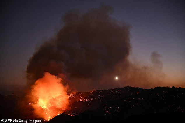 Earlier this week on Tuesday, catastrophic blazes began amid strong Santa Ana winds, resulting in over 10,000 structures being destroyed and the death toll rising to 16 as of Saturday, per NBC News; taken on Saturday