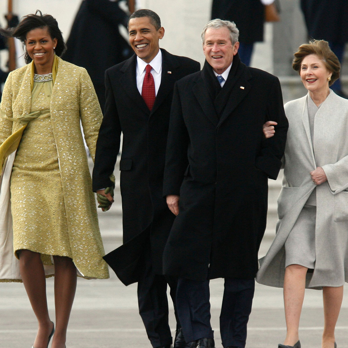 Michelle Obama, Barack Obama, George W. Bush, Laura Bush, 2009 Inauguration