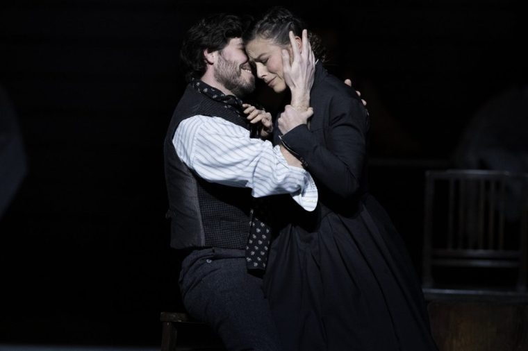 Thomas Atkins as Steva and Corinne Winters as Jenufa (Photo: Camilla Greenwell)