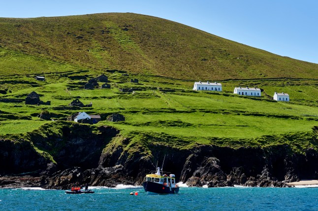 A scenic view of Blasket Islands in Dingle, Ireland