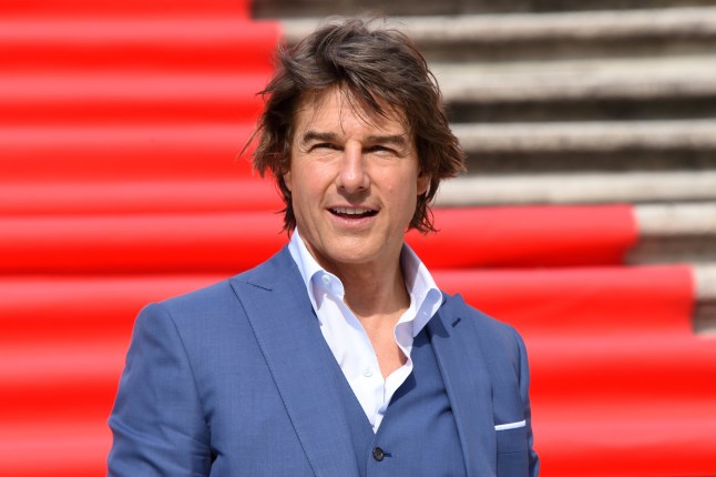 American actor Tom Cruise participates at the premiere of the film Mission Impossible Dead Reckoning part one on the staircase of trinita de monti in piazza di Spagna. Rome (Italy), June 19th, 2023 (Photo by Massimo Insabato/Archivio Massimo Insabato/Mondadori Portfolio via Getty Images)