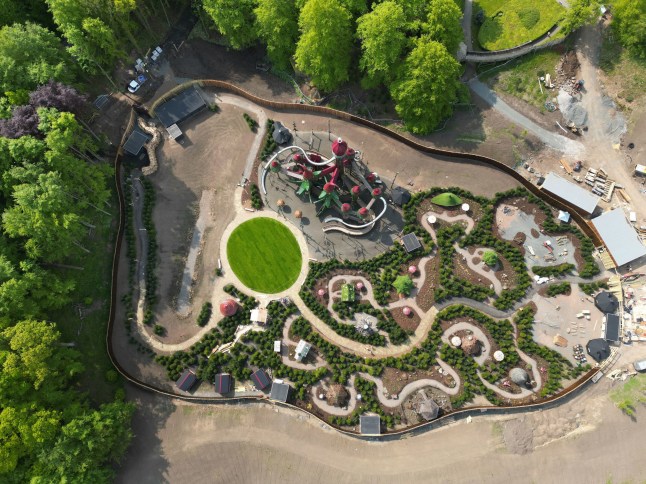 Lilidorei play park, the brand-new attraction located in the grounds of The Alnwick Garden in Northumberland, which encourages children to use their imaginations as they explore the one-of-a-kind magical village. Picture date: Wednesday May 24, 2023. PA Photo. Photo credit should read: Owen Humphreys/PA Wire