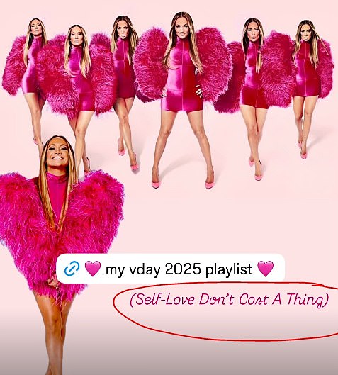 The Unstoppable actress posted a note to her Insta Stories on Friday where she was in a pink fuzzy coat. And over the image she make a joke about being single: 'My Vday playlist: (Self-Love Don't Cost A Thing)'