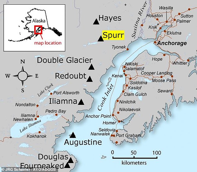 The last time Mount Spurr erupted in 1992, it covered Anchorage in a quarter-inch of ash, prompting residents to only venture outside wearing masks and forcing the airport to close