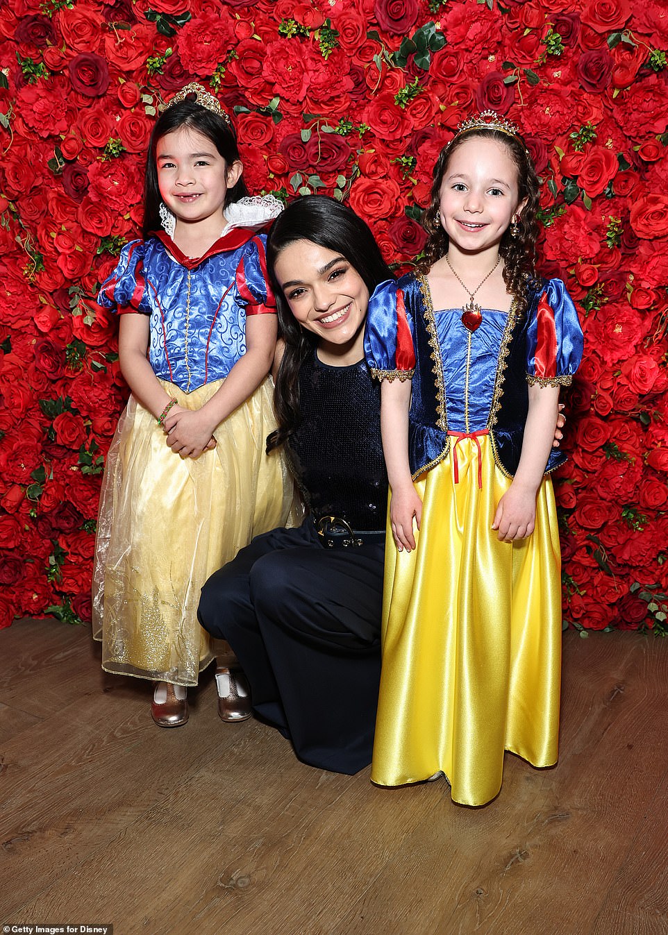 She met many young fans dressed as the Disney princess