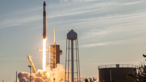 SpaceX’s Falcon 9 rocket lifts off on mission to replace two stuck Nasa astronauts – video report