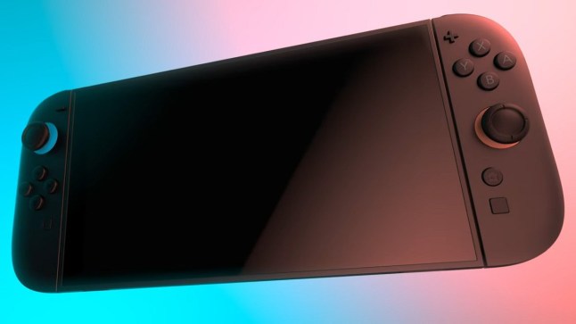 Nintendo Switch 2 on a blue and orange background