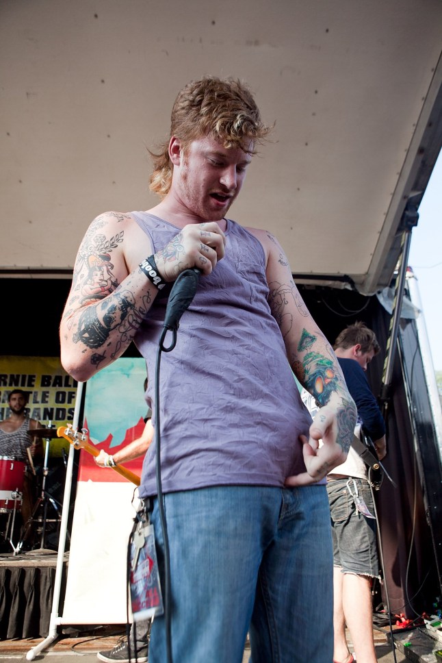 CLEVELAND - JULY 08: Jonny Craig of EMAROSA performs live onstage at the Time Warner Cable Amphitheater at Tower City on July 8, 2010 in Cleveland, Ohio. (Photo by Joey Foley/Getty Images)