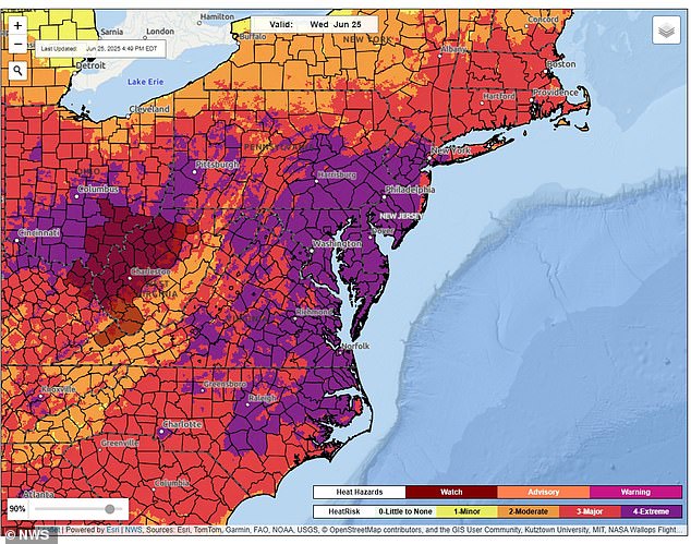 Friday's forecast calls for triple-digit highs and dangerous humidity levels in cities like Nashville, Raleigh, and Columbus, prolonging the intense heat wave gripping the region