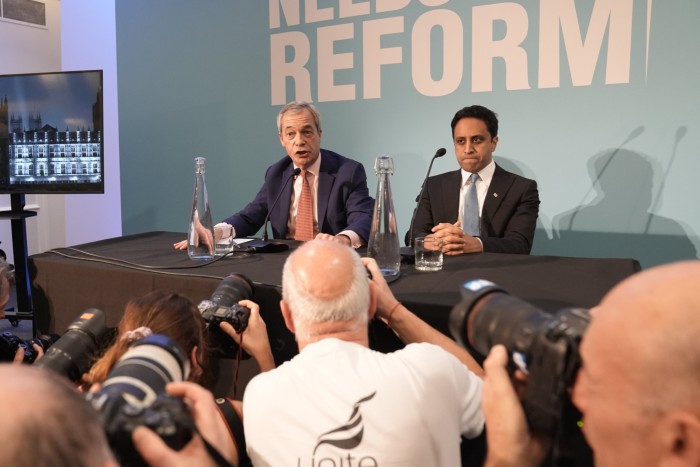 Nigel Farage and party chairman Zia Yusuf