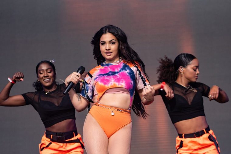 LIVERPOOL, ENGLAND - SEPTEMBER 01: Mabel performs on stage during day 3 of Fusion Festival 2019 on September 01, 2019 in Liverpool, England. (Photo by Joseph Okpako/WireImage)