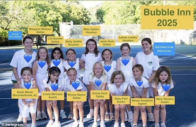 This heartbreaking photo shows an entire cabin of Camp Mystic girls and counselors who were washed away in the horrific Texas floods. The 13 girls and two counselors were staying in Camp Mystic's Bubble Inn cabin, which, alongside Twins cabin, housed the youngest campers