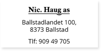 Annonse Nic Haug AS