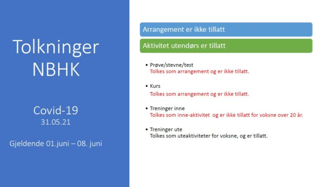 Covid-19 tolkninger 01.juni – 10.juni