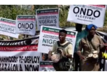 Ondo youths protest at INEC