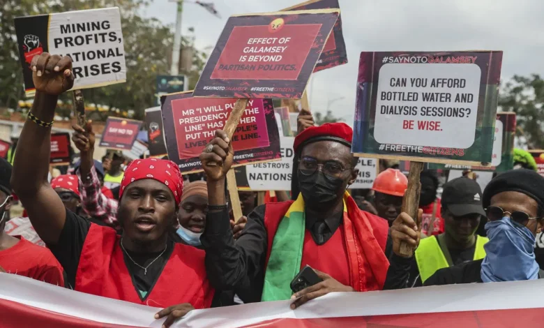 Protesters in Ghana