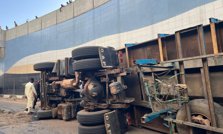Trailer plunged into Muhammadu Buhari underpass
