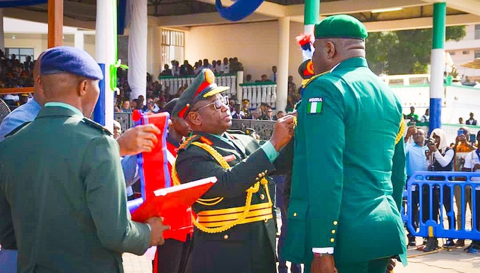 President of Sierra Leone Julius Maada Bio confers national honors on two senior Nigerian military officers 1 Nigerians Online News IMG 8316