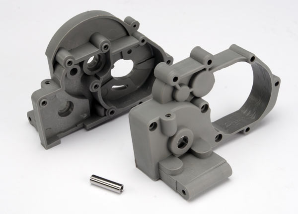 Traxxas-Gearbox-halves-(l-r)-(grey)-w--idler-gear-shaft---TRX3691A