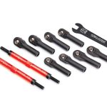 Traxxas-Toe-links–E-Revo-VXL-(TUBES-red-anodized–7075-T6-aluminum–stronger-than-titanium)-(144mm)-(2)–rod-ends–assembled-with-steel-hollow-balls-(8)–aluminum-wrench–10mm-(1)—TRX863
