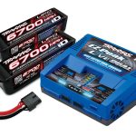 Traxxas-Battery—charger-completer-pack-(includes-TRX2973-Dual-iD-charger-(1)–TRX2890X-6700mAh-14.8V-4-cell-25C-LiPo-battery-(2))—TRX2997