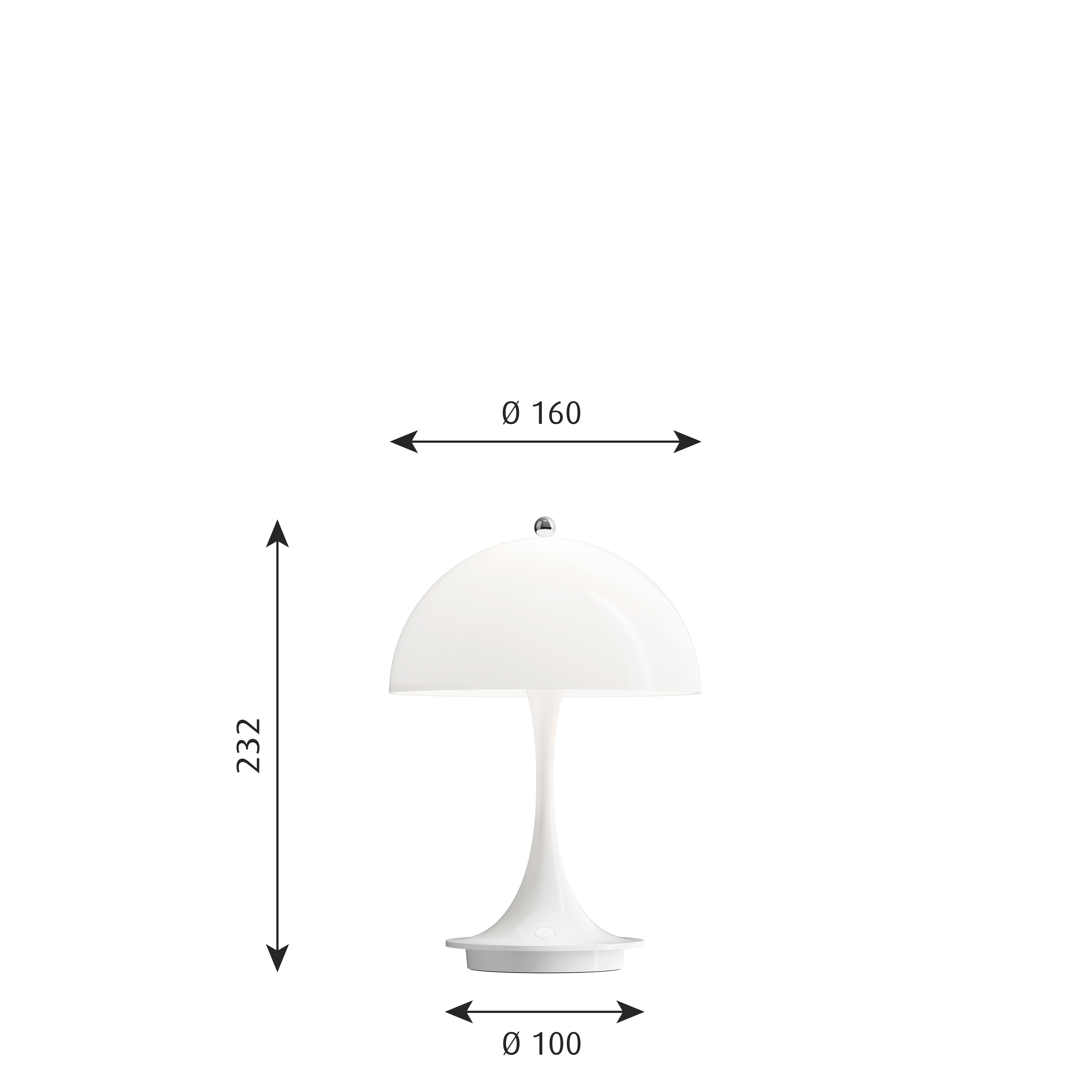 Louis Poulsen Panthella Mini LED Table lamp - chromed