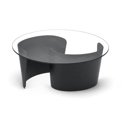 Sibast No 7 LOUNGE TABLE oak black Ø90 H40 glas 1