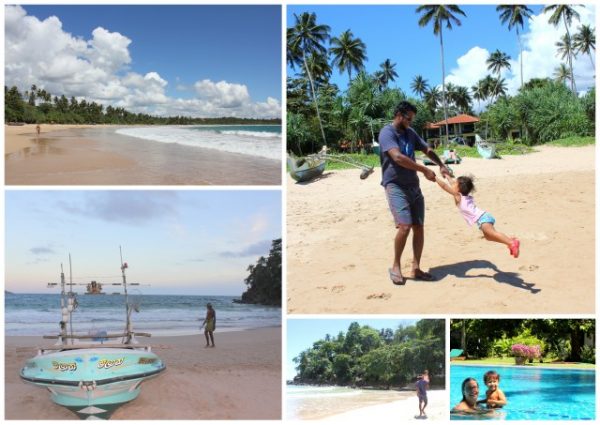 Talalla fredelig strand på Sri Lanka