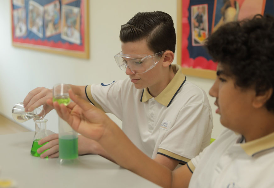 Students conducting a science experiment