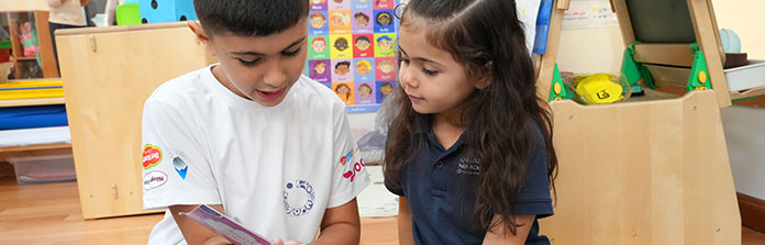 Students working together at Nün Academy International School Jeddah