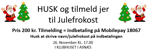 Read more about the article Julefrokost 26. November kl. 17.00