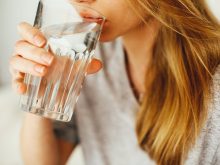 woman drinking water