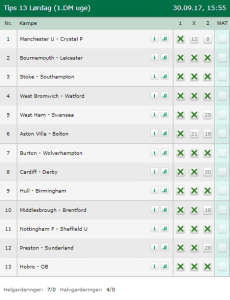 Tips 13 Lørdag den 30-09-2017