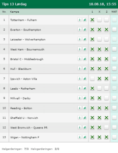 Tips 13 Lørdag den 18-08-2018