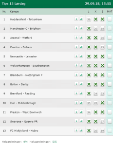 Tips 13 Lørdag - 29-09-2018