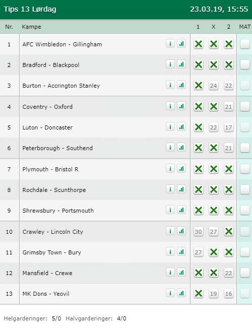 Tips 13 Lørdag den 23-03-2019