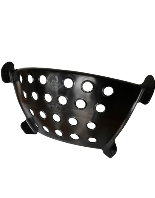 Product photo of a black hay feeder