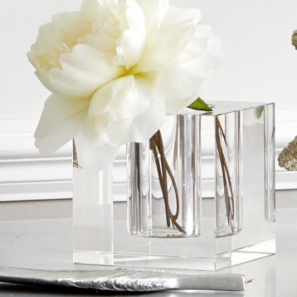 Single Stem Crystal Square Vase