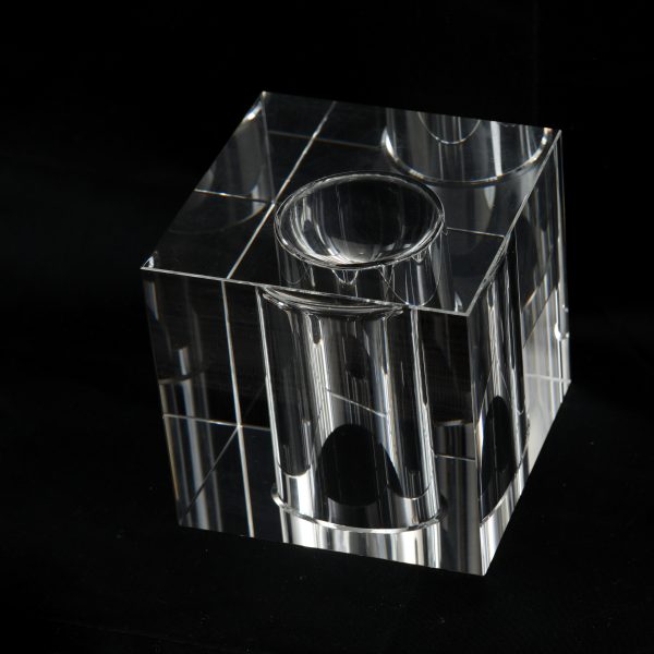 Single Stem Crystal Square Vase