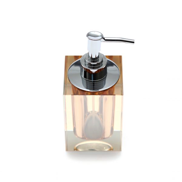 Stylish Amber Tinted Crystal Soap Dispenser