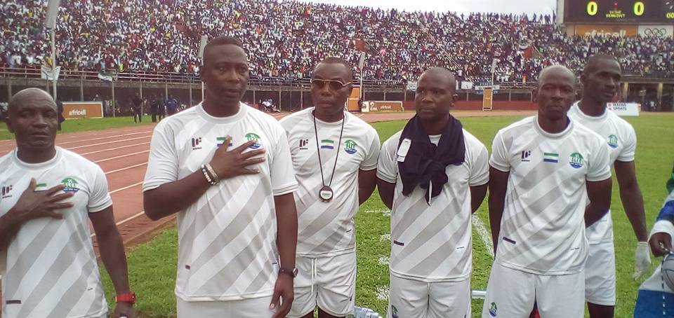 Leone Stars Technical Team in a snapshot before Sierra Leone, Kenya Kickoff June 10, 2017, at the National Stadium, Freetown.