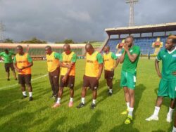 Sierra Leone technical team and skipper Umaru Bangura, Kwame Quee