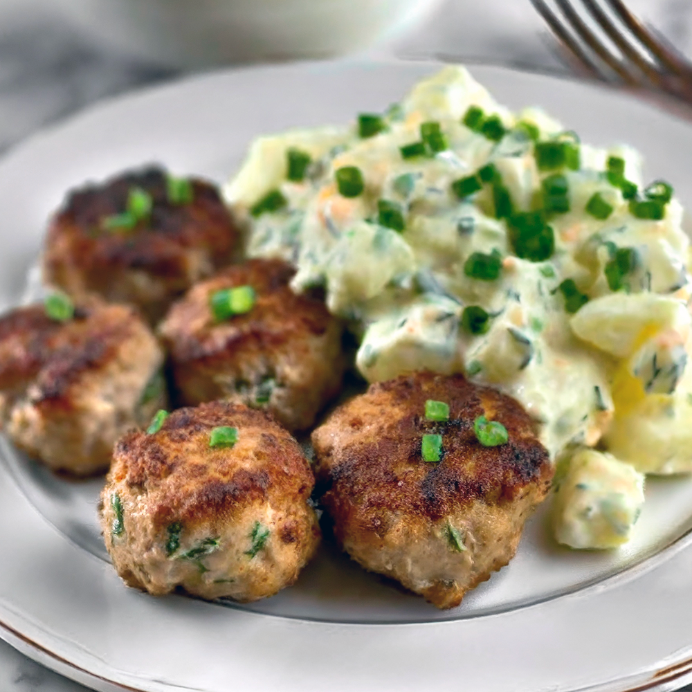 frikadeller og kold kartoffelsalat fra olivias køkken hinnerup