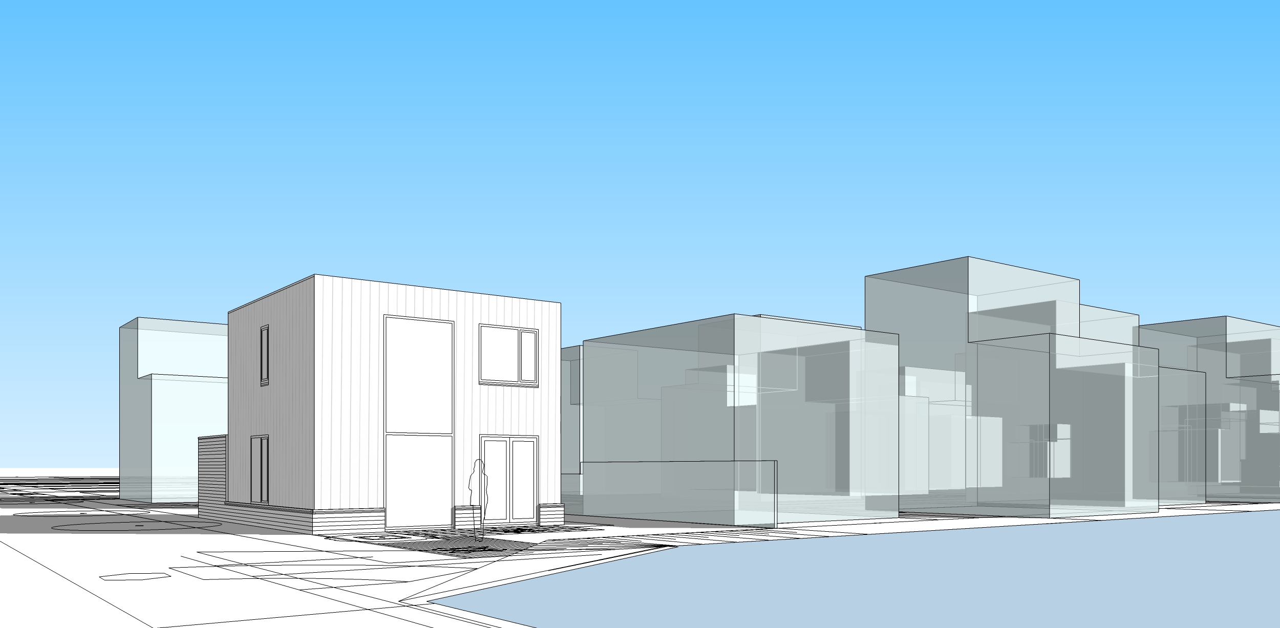 Vrijstaande kubuswoning schets Almere Poort | Olof Architects
