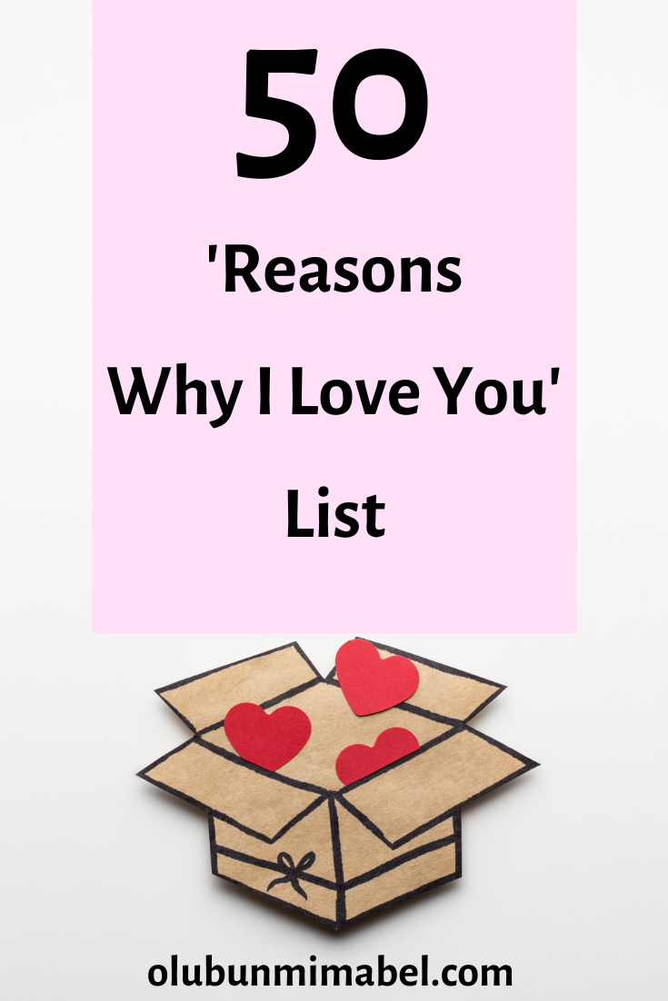 50 Reasons Why I Love You List
