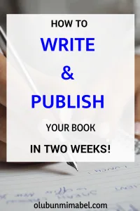 how to write and publish your book fast