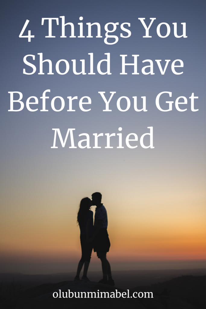 things to have before getting married