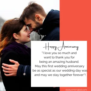 First Wedding Anniversary Wishes for Husband